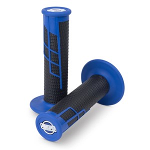 HANDLEBAR GRIP CLAMP ON HALF WAFFLE BLUE/BLACK